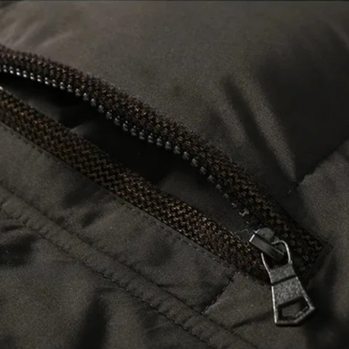 Elegante Gepolsterte Winterjacke für Herren mit Kapuze und langen Ärmeln