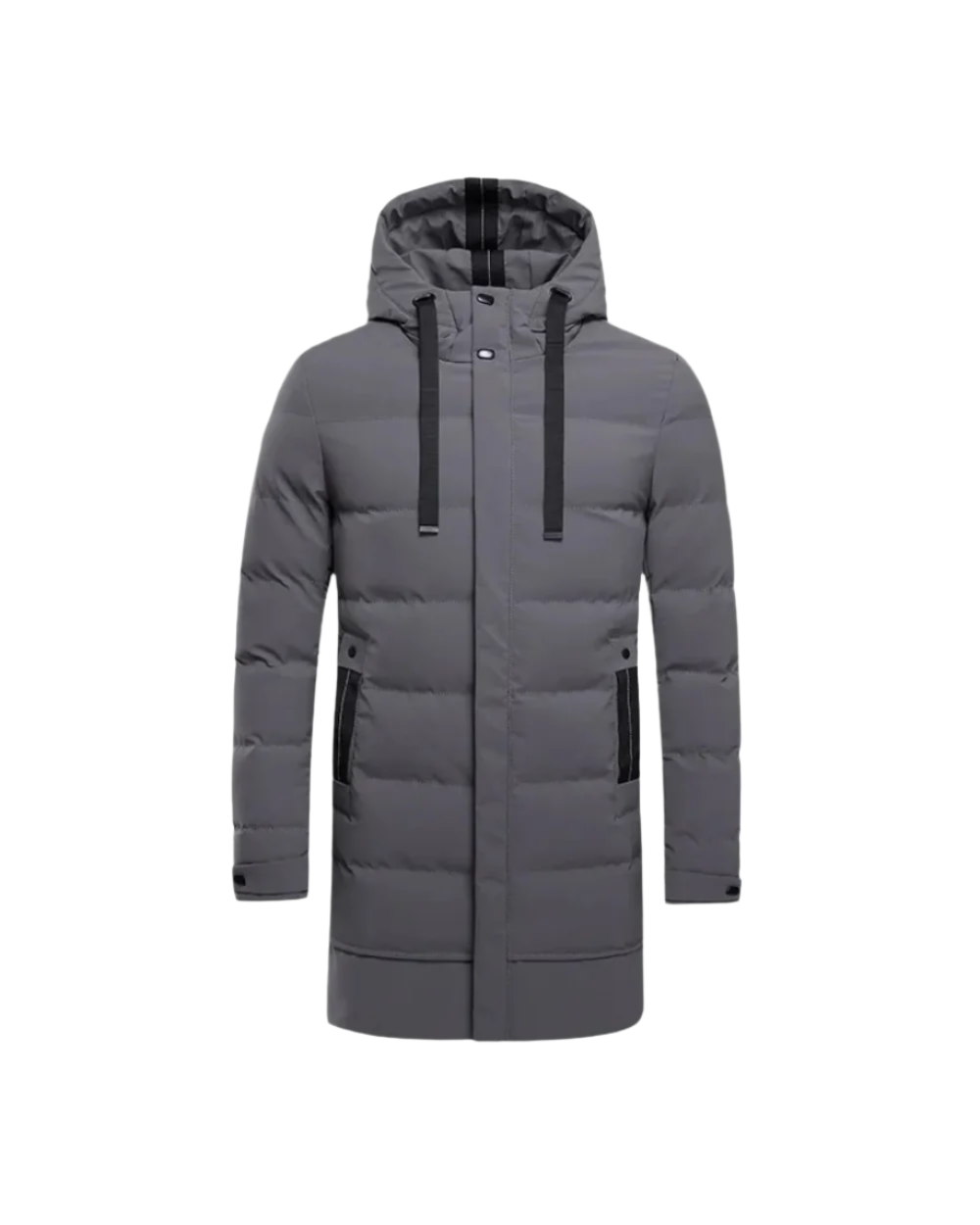 Gianluca Lange Winterjacke für Herren mit Kapuze und langen Ärmeln