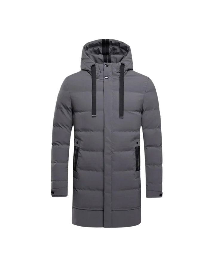 Gianluca Lange Winterjacke für Herren mit Kapuze und langen Ärmeln
