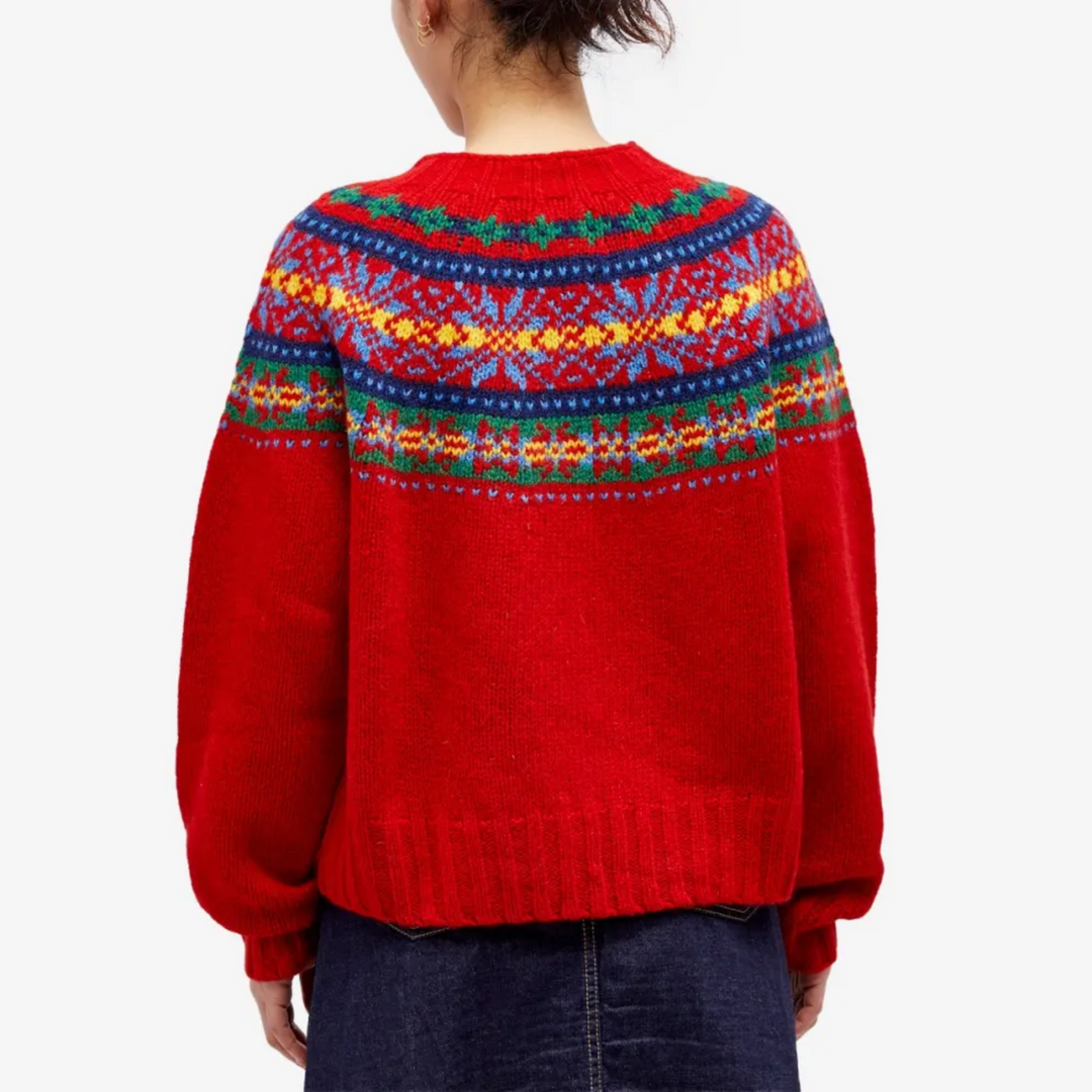 Vintage Carlotta Pullover für Damen mit Rundhalsausschnitt und langen Ärmeln