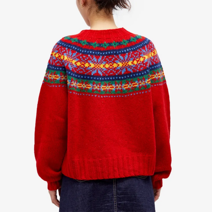 Vintage Carlotta Pullover für Damen mit Rundhalsausschnitt und langen Ärmeln