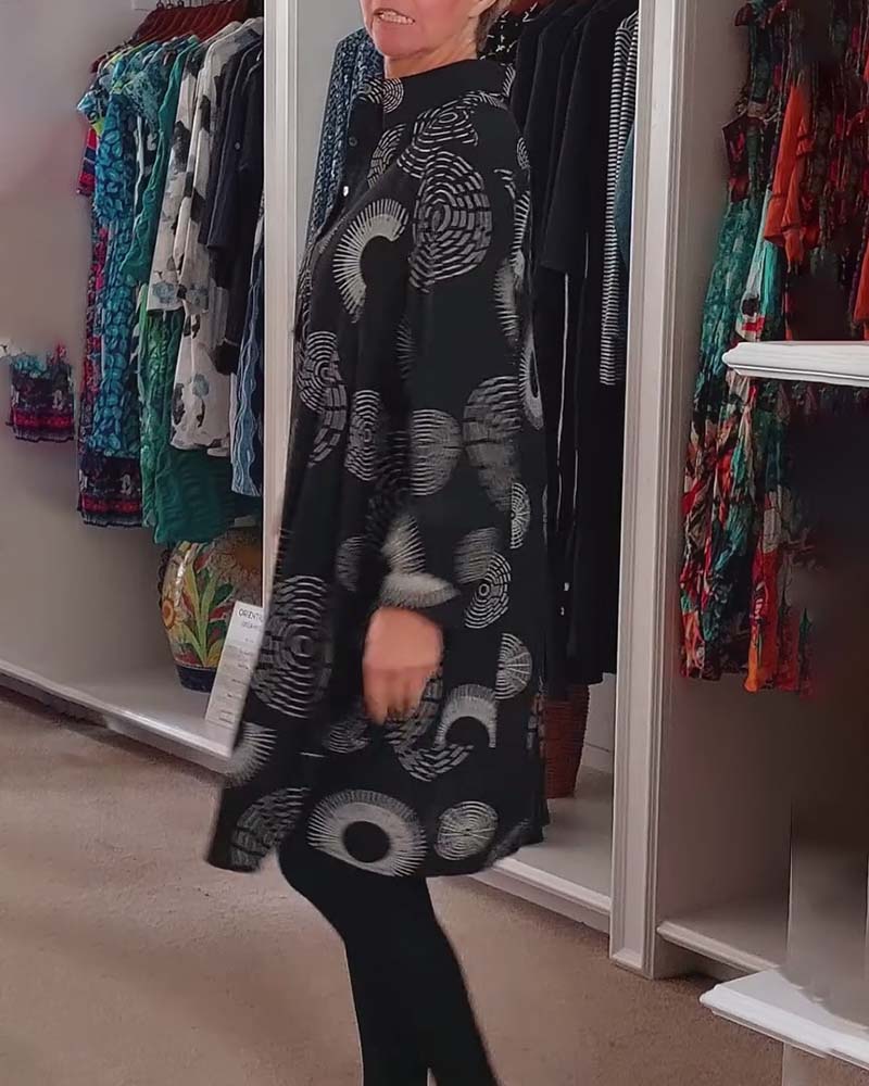 Marlene | Lässiges Midikleid für Damen mit geometrischem Druck