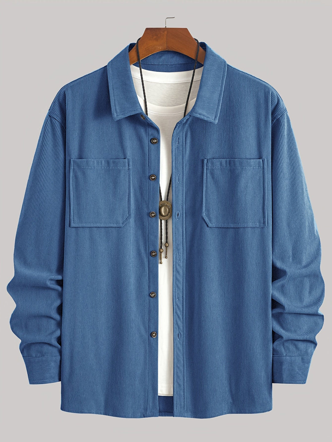 Lukas | Herren Langarm-Overshirt mit Knöpfen und Taschen