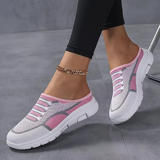 Schicke und atmungsaktive Damen Slip-On Mesh Sneakers mit flachem Absatz