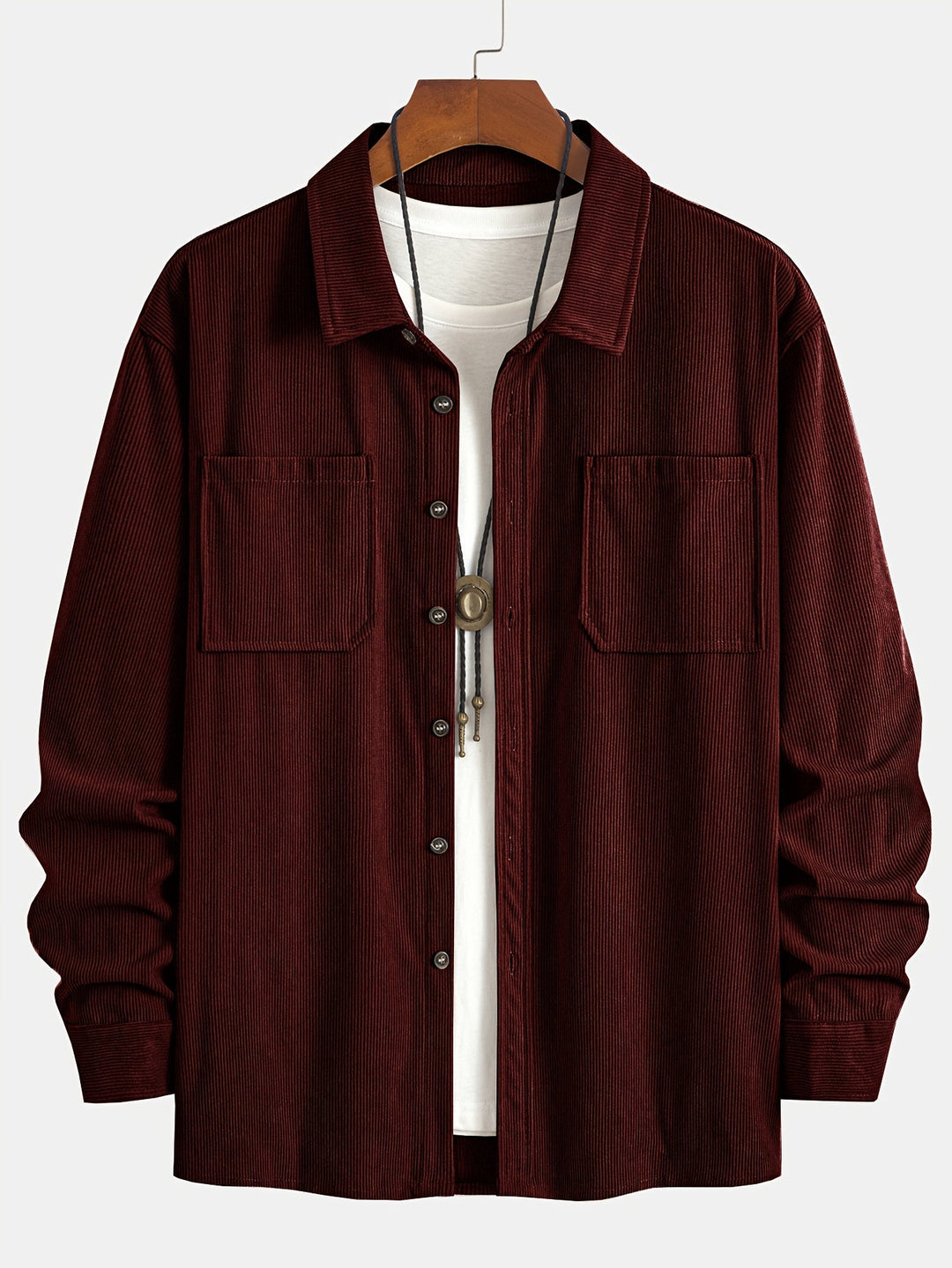 Lukas | Herren Langarm-Overshirt mit Knöpfen und Taschen