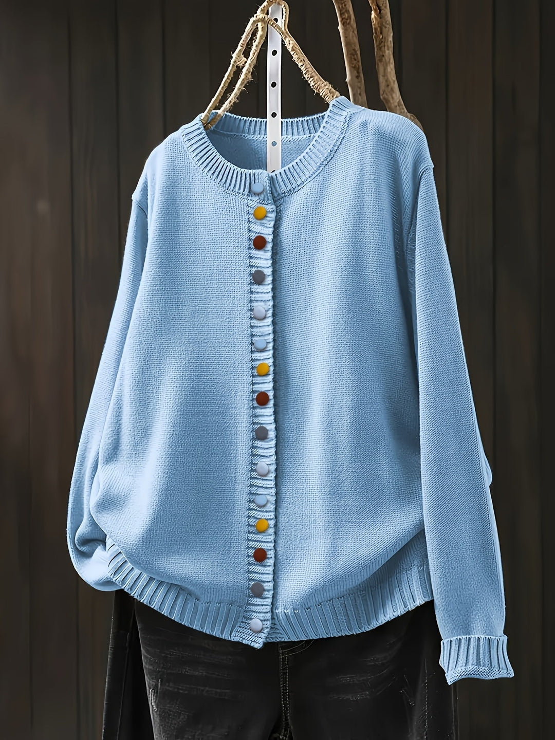 Ezra | Stilvoller Lässiger Cardigan für Damen mit Rundhalsausschnitt
