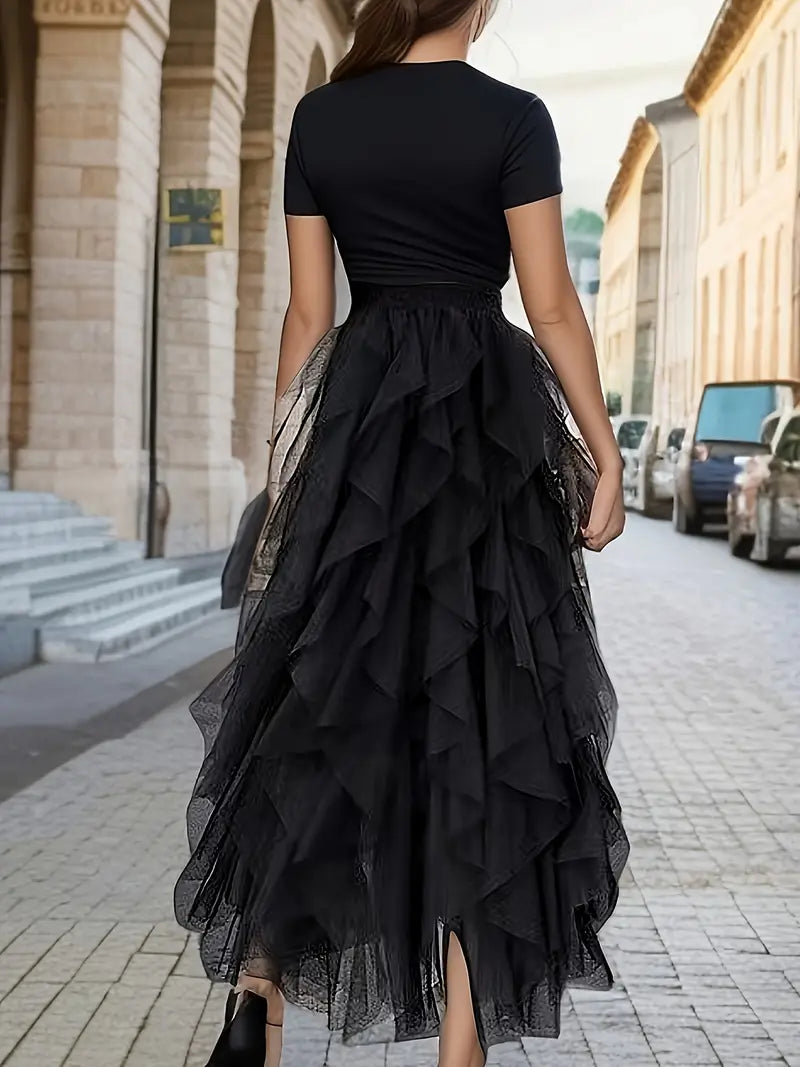 Cecil | Stilvoller Mesh-Layered Tutu-Rock für Damen
