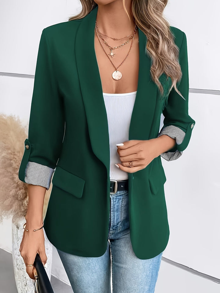 Jamie | Damen Stilvoller Blazer mit V-Ausschnitt und 3/4-Ärmeln
