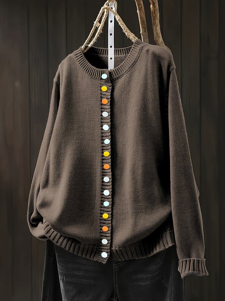 Ezra | Stilvoller Lässiger Cardigan für Damen mit Rundhalsausschnitt