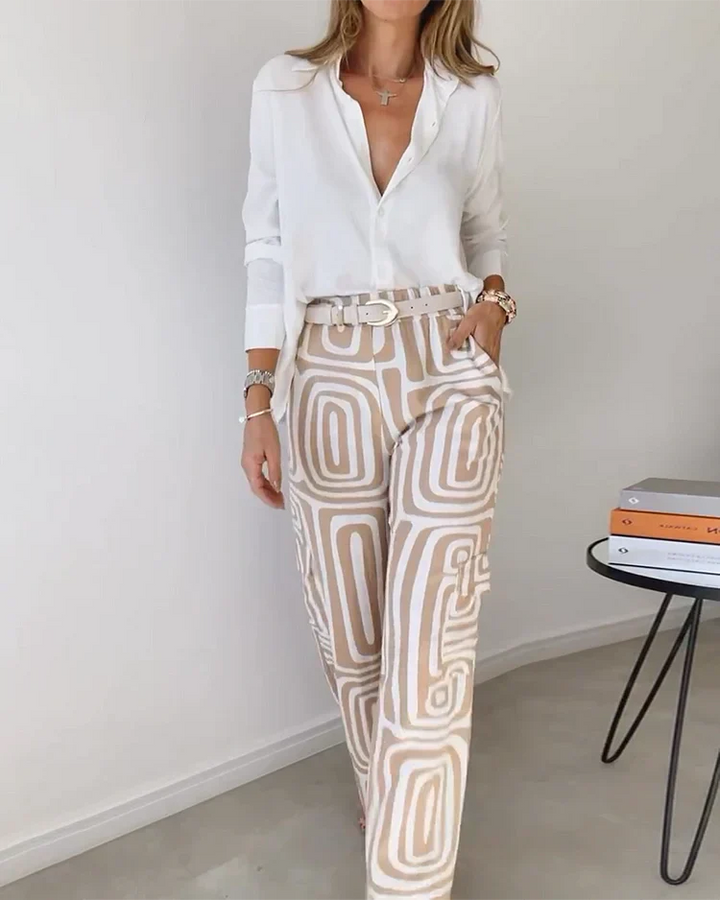 Lysa | Bequemes Stylisches Set (KOSTENLOSER Gürtel) mit geometrischem Muster