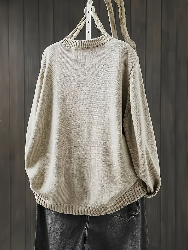 Ezra | Stilvoller Lässiger Cardigan für Damen mit Rundhalsausschnitt