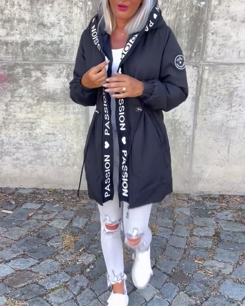 Alexa | Lässiger Mantel für Damen mit Kapuze und langen Ärmeln