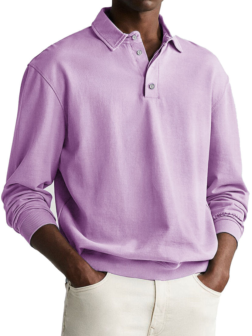 Victor | Herren Vintage Polo mit langen Ärmeln Poloshirt