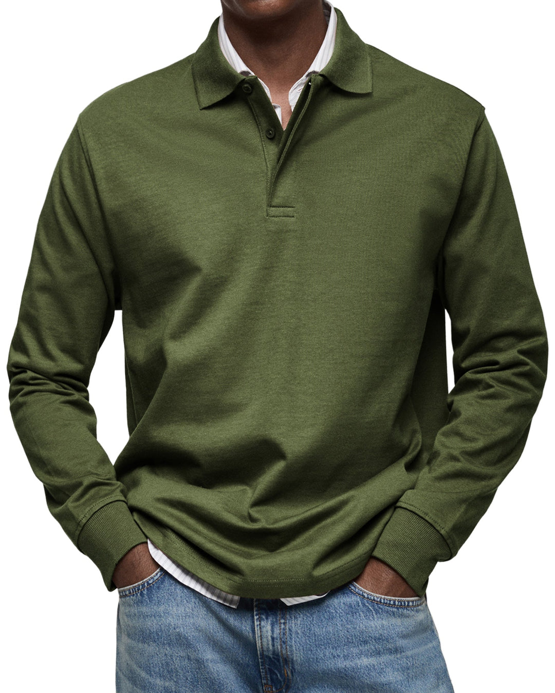 Alex | Langärmliges Freizeit-Polo Poloshirt für Herren mit langen Ärmeln