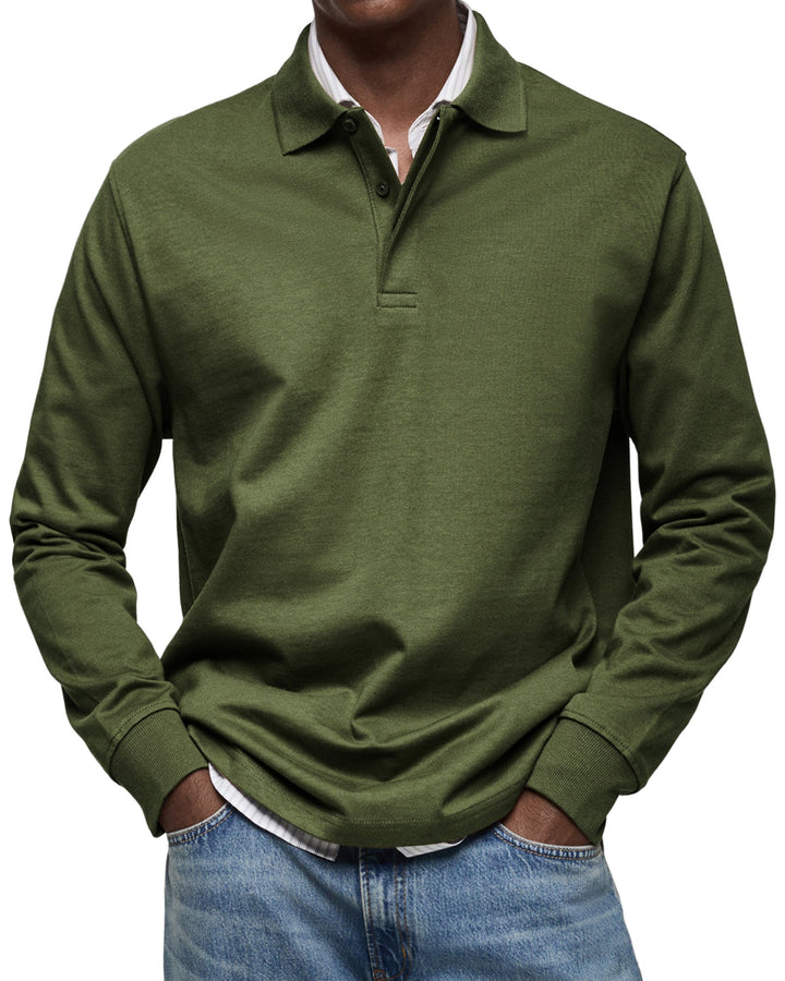 Alex | Langärmliges Freizeit-Polo Poloshirt für Herren mit langen Ärmeln