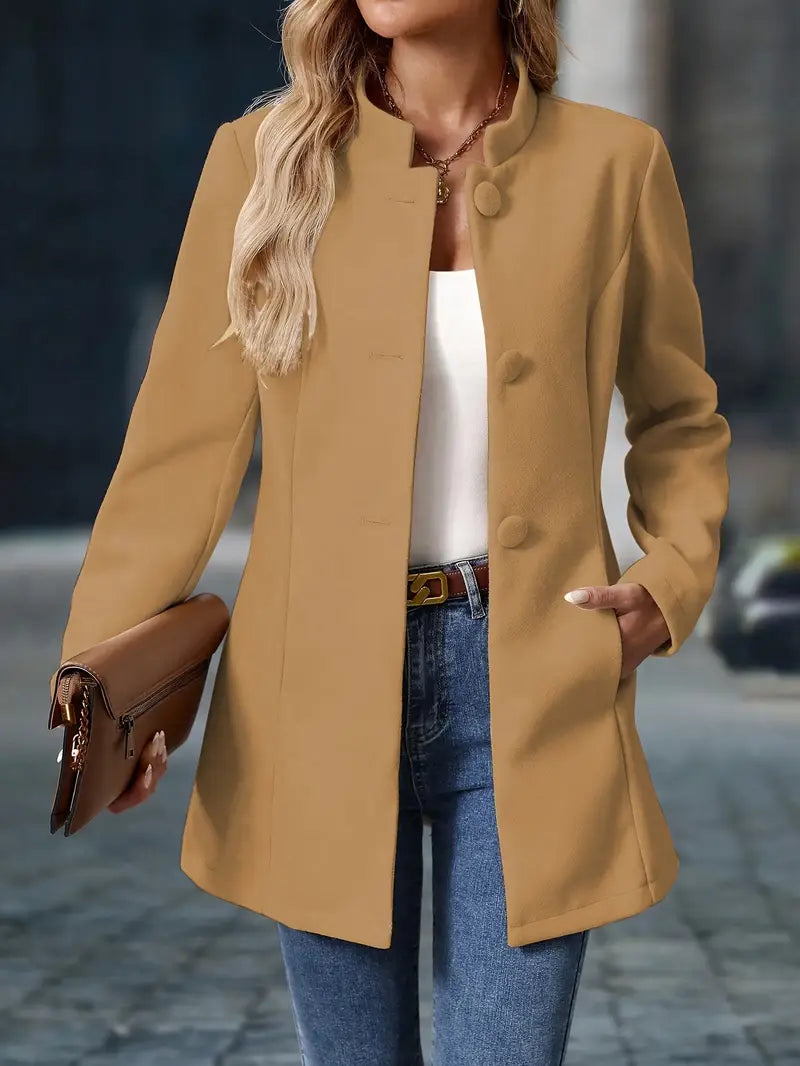 Sonia | Zeitlose Elegante Jacke für Damen mit Rundhalsausschnitt und langen Ärmeln