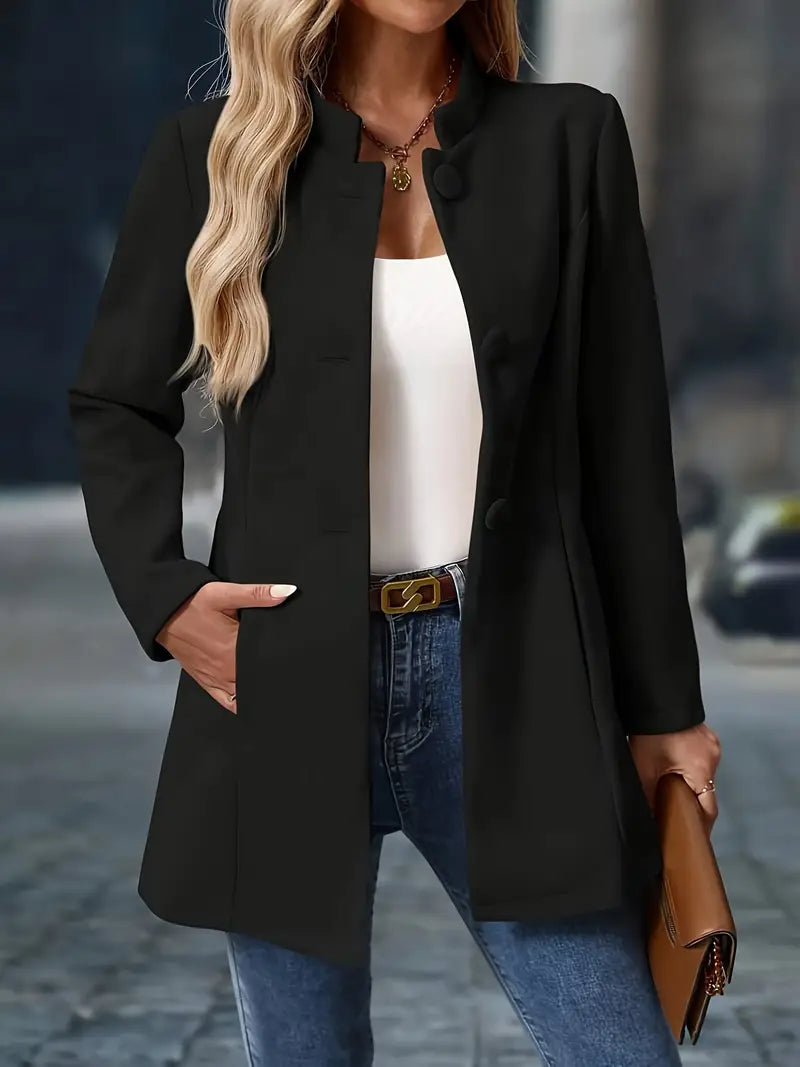 Sonia | Zeitlose Elegante Jacke für Damen mit Rundhalsausschnitt und langen Ärmeln