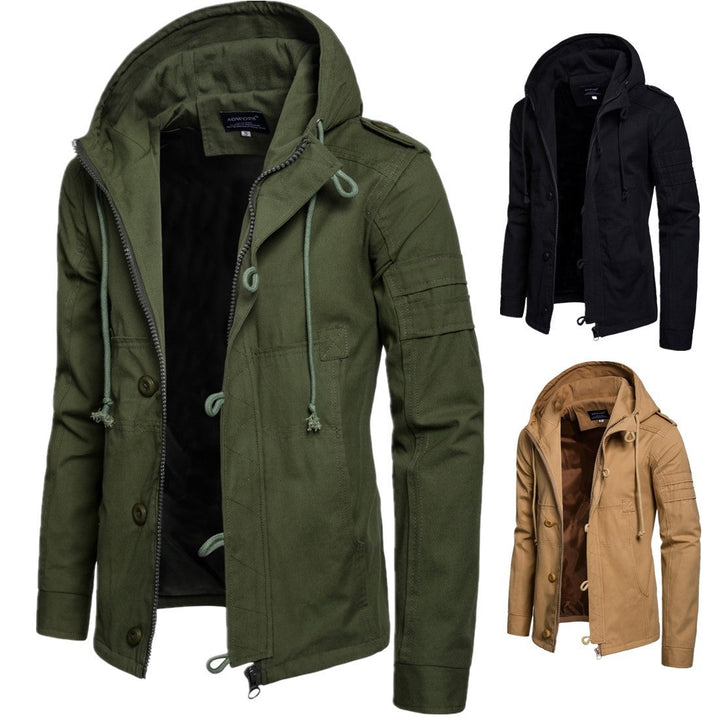 Herren Kapuzenjacke mit Taschen und Kordelzug