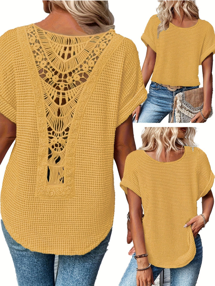 Oliv | Bequemes Rundhals-T-Shirt mit Rundhalsausschnitt