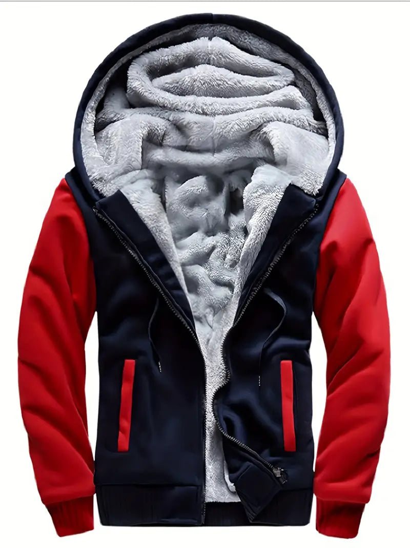 Noah | Warme Herren Jacke mit Kapuze und langen Ärmeln