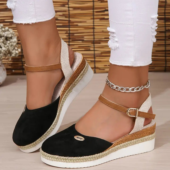 Alfonsa | Orthopädische Sandalen für Damen mit Plateau, Atmungsaktiv und Entspannt