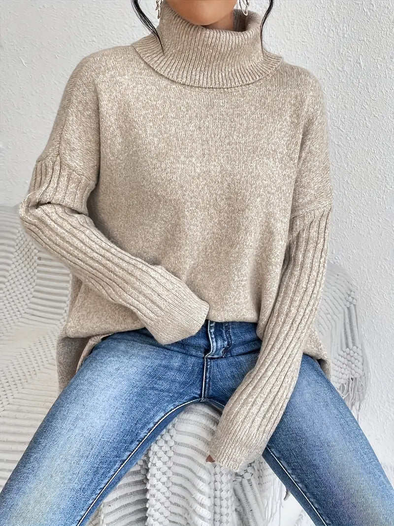Bridgette | Bequemer langer Rollkragenpullover für Damen