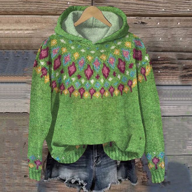 Carole | Warmer Nordic Hoodie für Damen mit Kapuze und langen Ärmeln