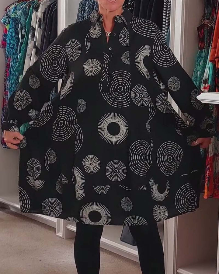Marlene | Lässiges Midikleid für Damen mit geometrischem Druck