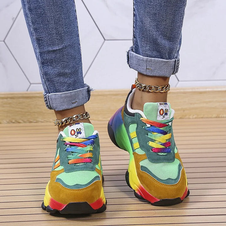 Isolina | Orthopädische Regenbogenschuhe mit flachem Absatz