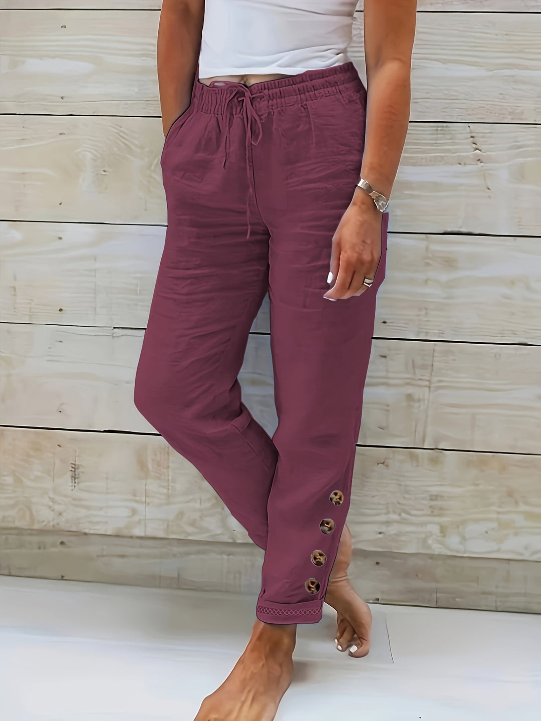 Lana | Slim Straight Hose für Damen mit hohem Bund
