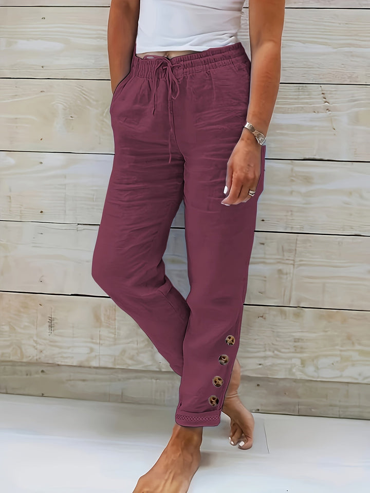 Lana | Slim Straight Hose für Damen mit hohem Bund
