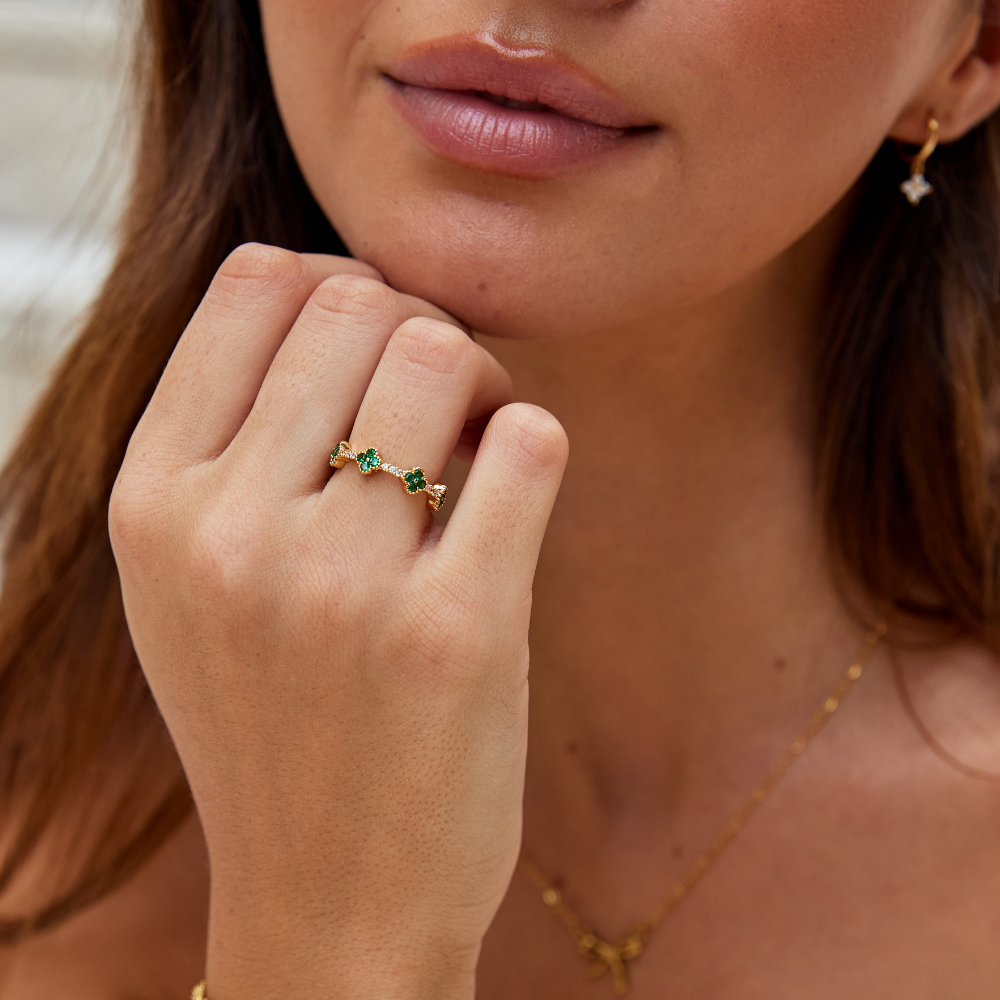 Marisol | Ring aus Kristall in Form eines Kleeblattes für Damen