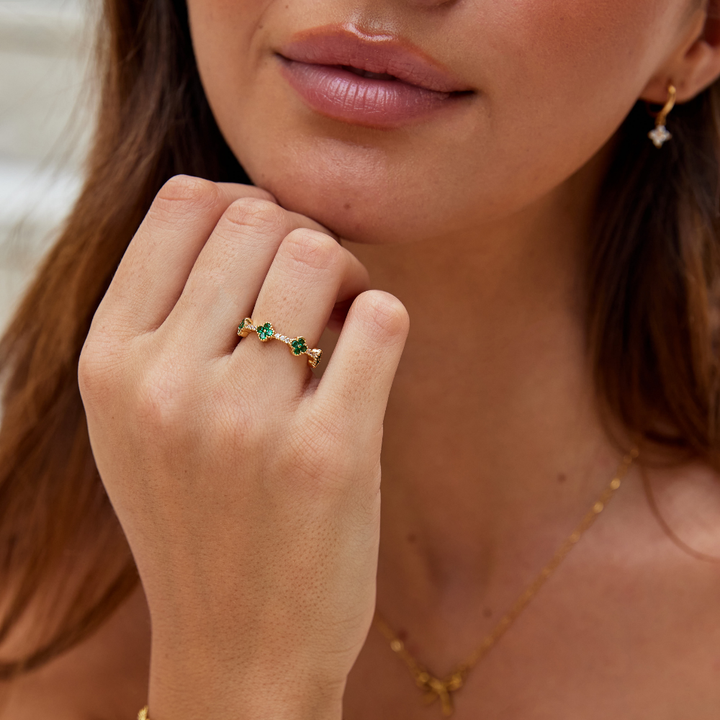 Marisol | Ring aus Kristall in Form eines Kleeblattes für Damen