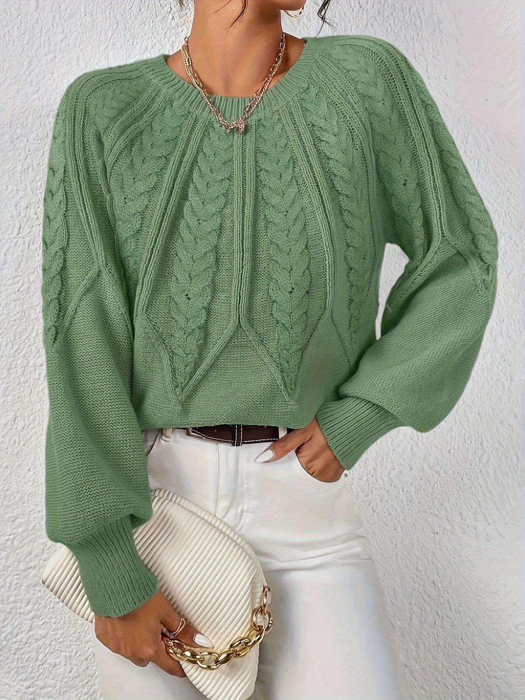 Jane | Eleganter Pullover für Damen mit langen Ärmeln und Rundhalsausschnitt