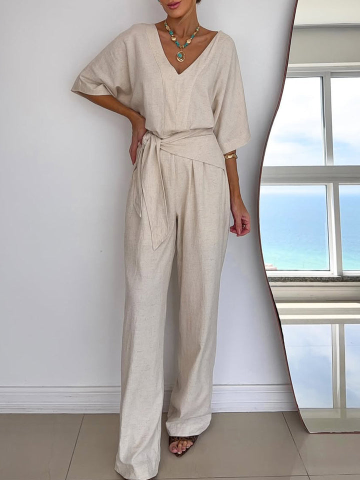 Modischer Damen-Jumpsuit mit langen Ärmeln