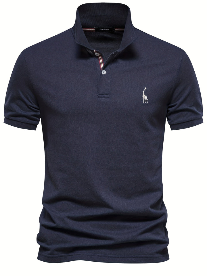 Leonardo | Herren besticktes Poloshirt mit kurzen Ärmeln