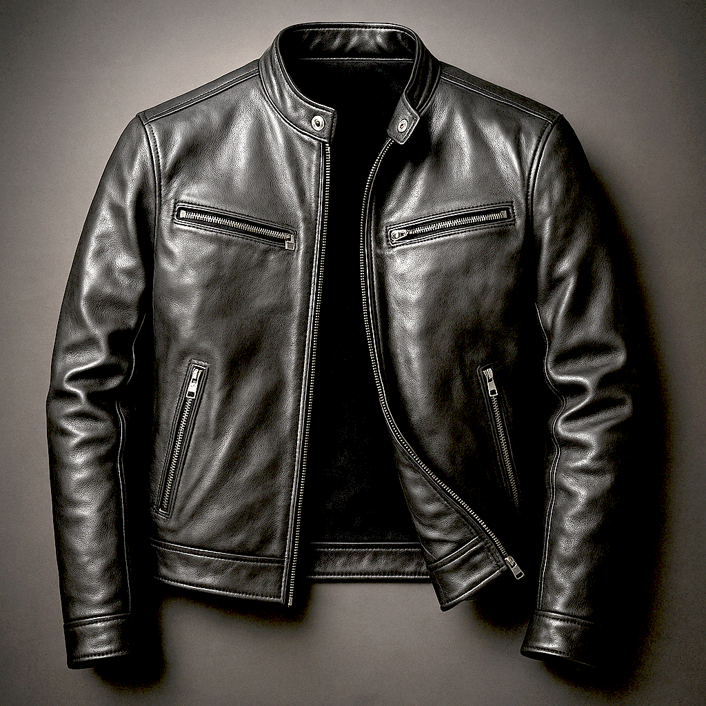 Herren Bikerjacke mit Taschen und Reissverschluss