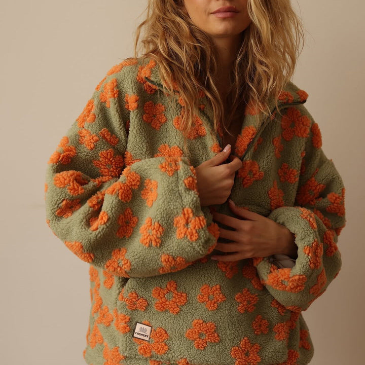 Daisy | Langarm-Hoodie für Damen mit Blumenmuster und Kapuze