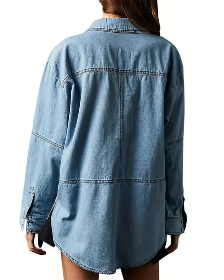 Micah | Oversized Denim Pullover für Damen mit Rundhalsausschnitt
