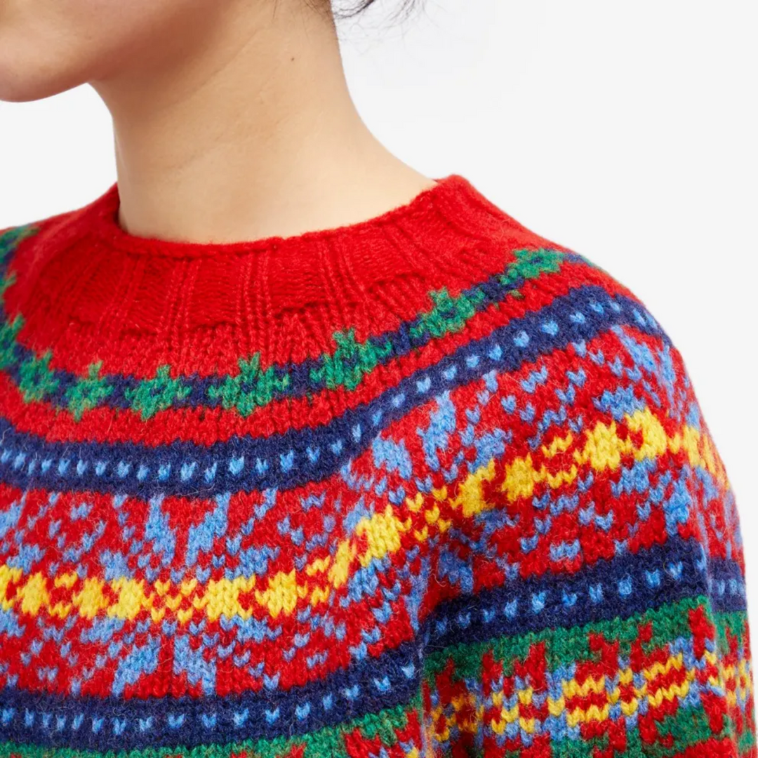 Vintage Carlotta Pullover für Damen mit Rundhalsausschnitt und langen Ärmeln