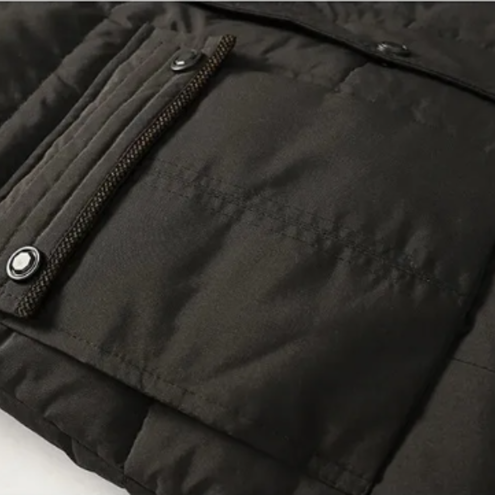 Elegante Gepolsterte Winterjacke für Herren mit Kapuze und langen Ärmeln