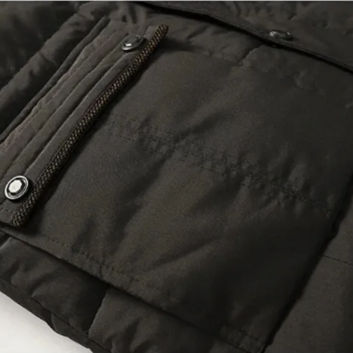 Elegante Gepolsterte Winterjacke für Herren mit Kapuze und langen Ärmeln