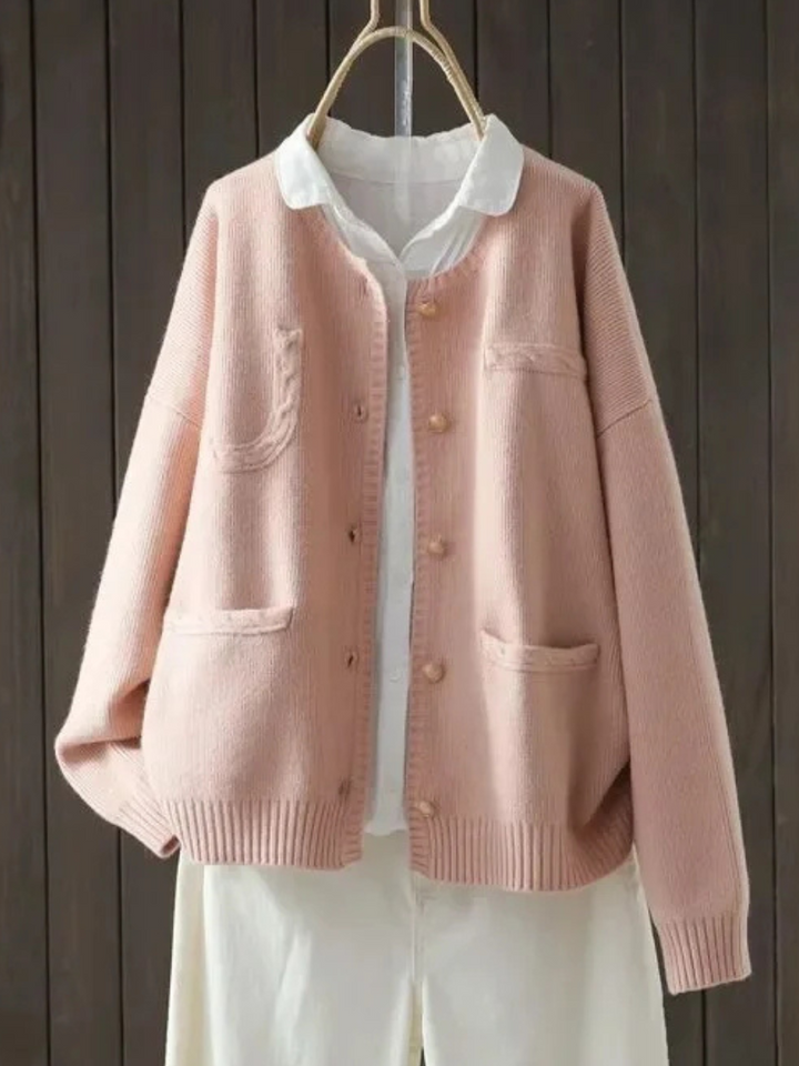 Die Marcella | Eleganter Cardigan für Damen mit V-Ausschnitt und langen Ärmeln