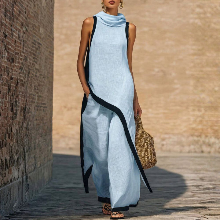 Mara | Damen Zweiteiler mit weiter Hose, asymmetrisch