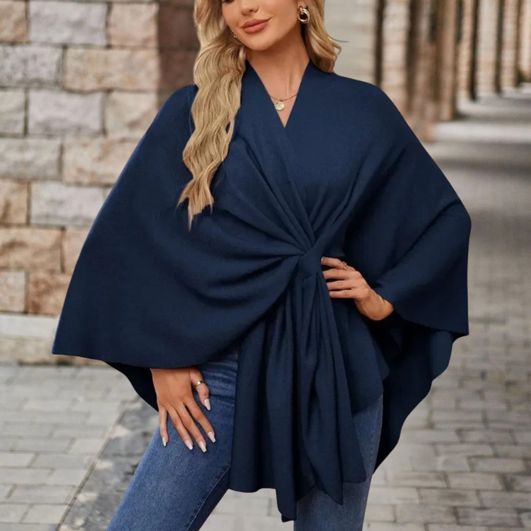 Lia | Schicker Poncho für Damen mit V-Ausschnitt
