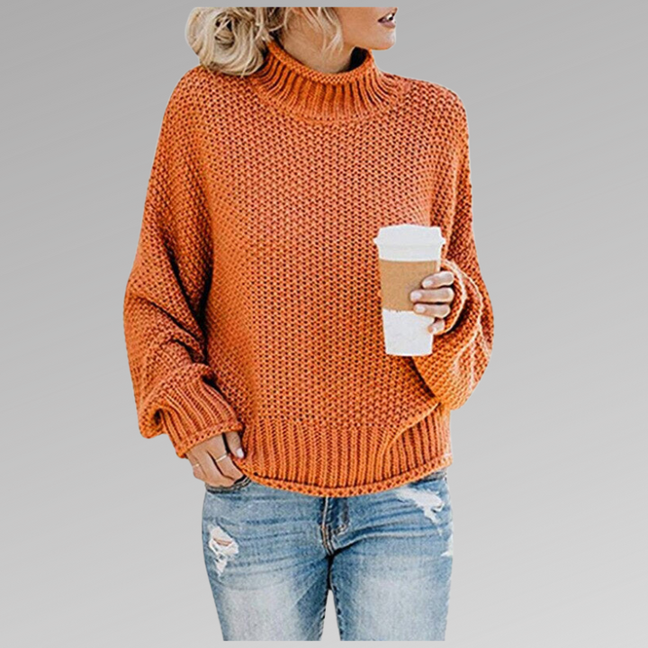Helena | Klassischer Strickpullover für Damen mit Rollkragen und langen Ärmeln