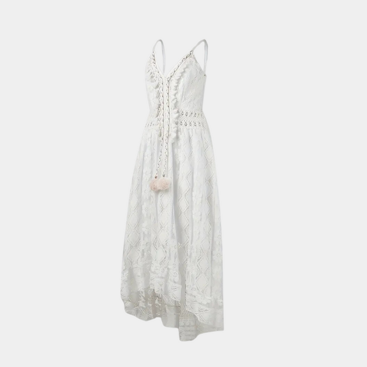 Margaret | Elegantes Boho-Kleid mit V-Ausschnitt und langen Ärmeln