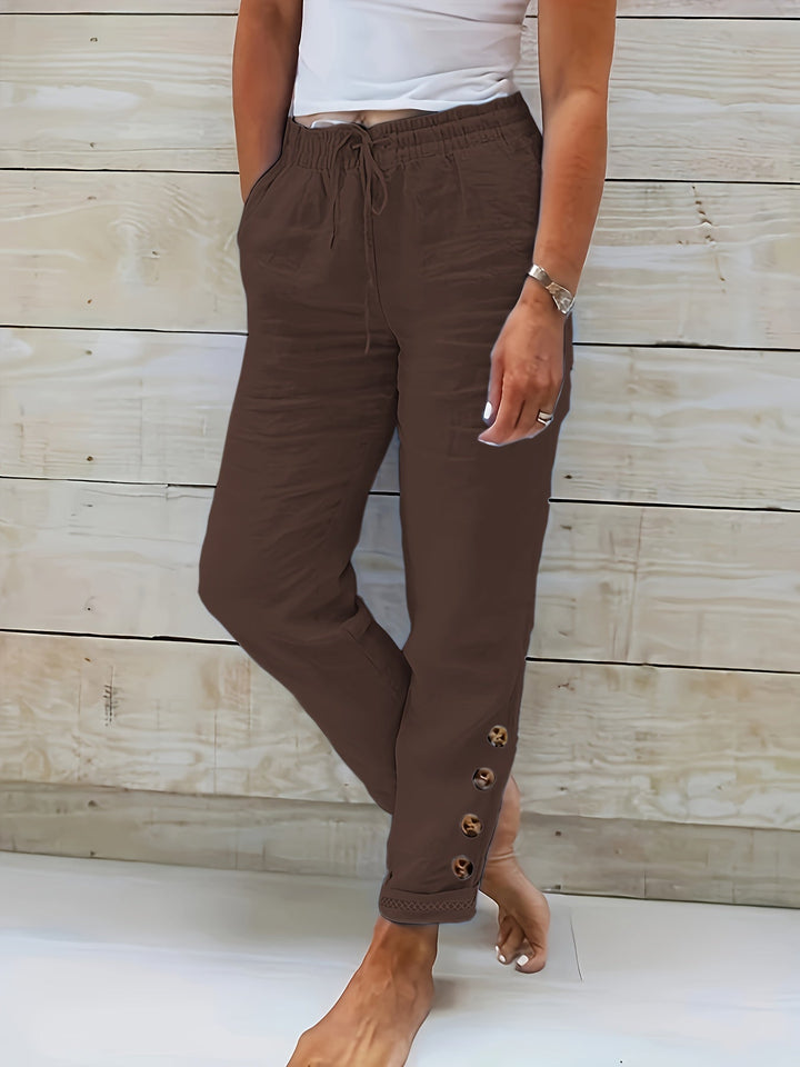 Lana | Slim Straight Hose für Damen mit hohem Bund