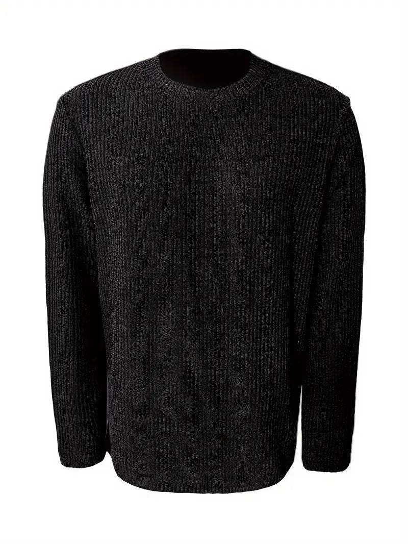 Brit und Boho | Logan Luxe Strickpullover mit Rundhalsausschnitt und langen Ärmeln