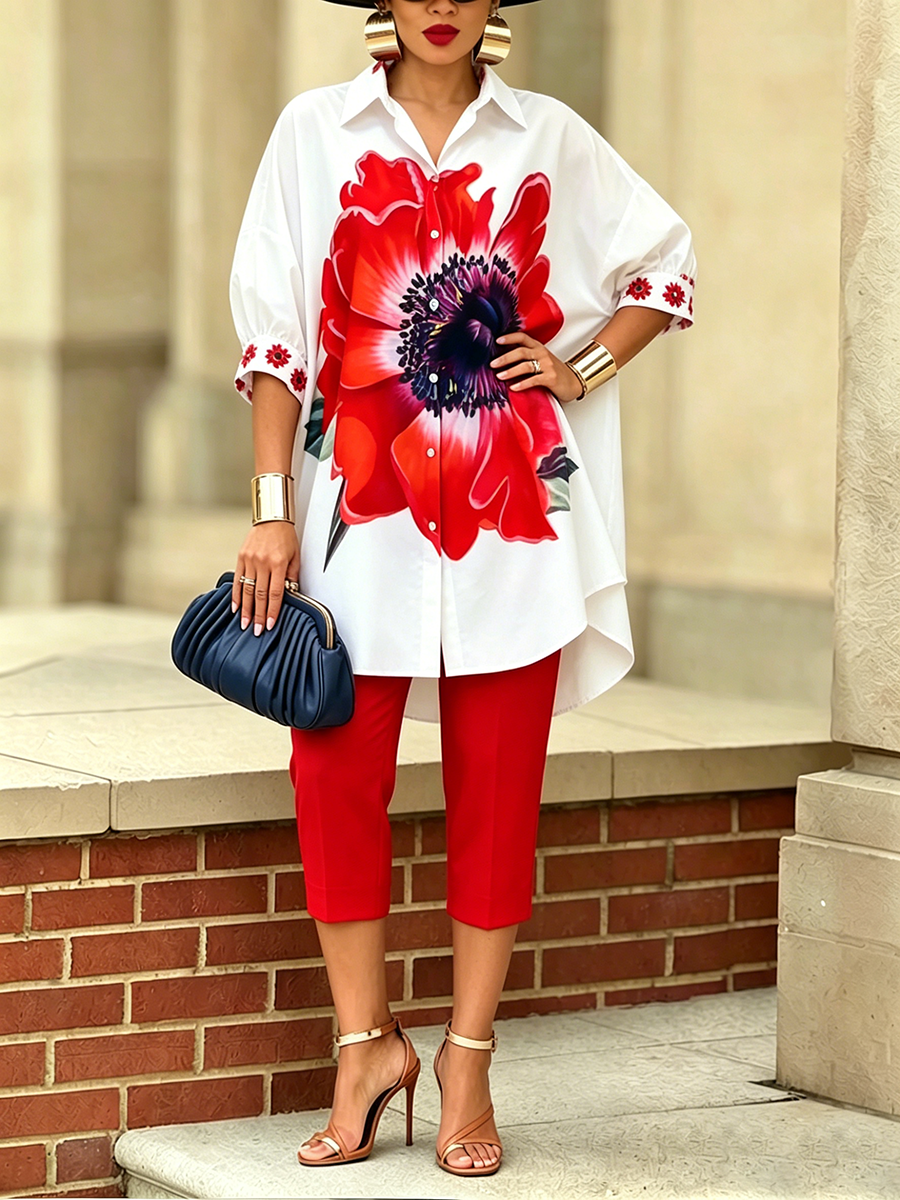 Damen Zweiteiliges Set mit Floralprint | Eleganter Moderner Stil